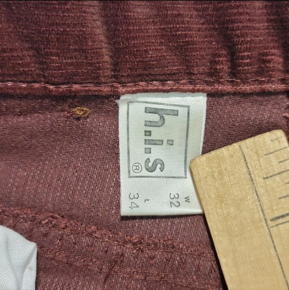 Vintage H.I.S Brown Velvet Corduroy Pants 32x34 Actual 32x30 - Picture 9 of 12